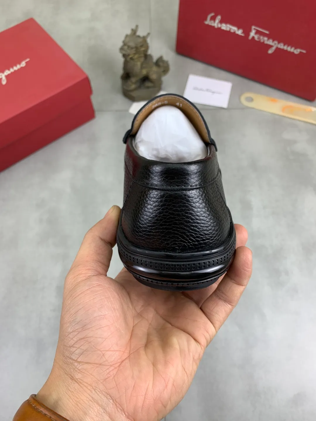 Men's Men's Shoes 💰P380💰【New Style】Water-dyed Pigli 🆘【Salvatore Ferragamo】Men's latest casual beanie shoes! Available at counters simultaneously! The fabric is made of specially imported original calfskin, and the interior is made of imported water-dyed pigskin. It is absolutely luxurious and leads the fashion trend. Matching code: 38-45 black optional